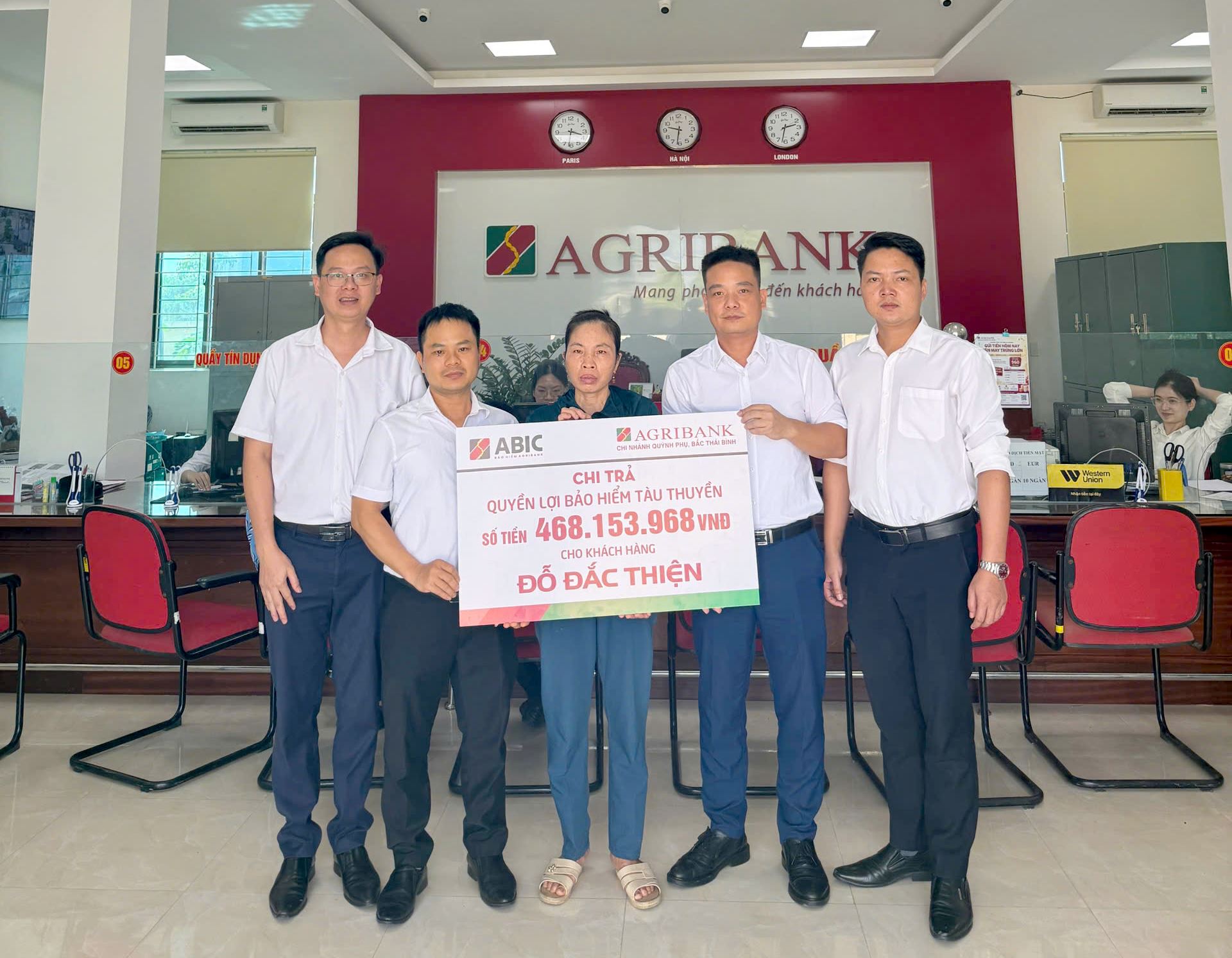 BẢO HIỂM AGRIBANK NAM ĐỊNH CHI TRẢ QUYỀN LỢI BẢO HIỂM TÀU THUYỀN