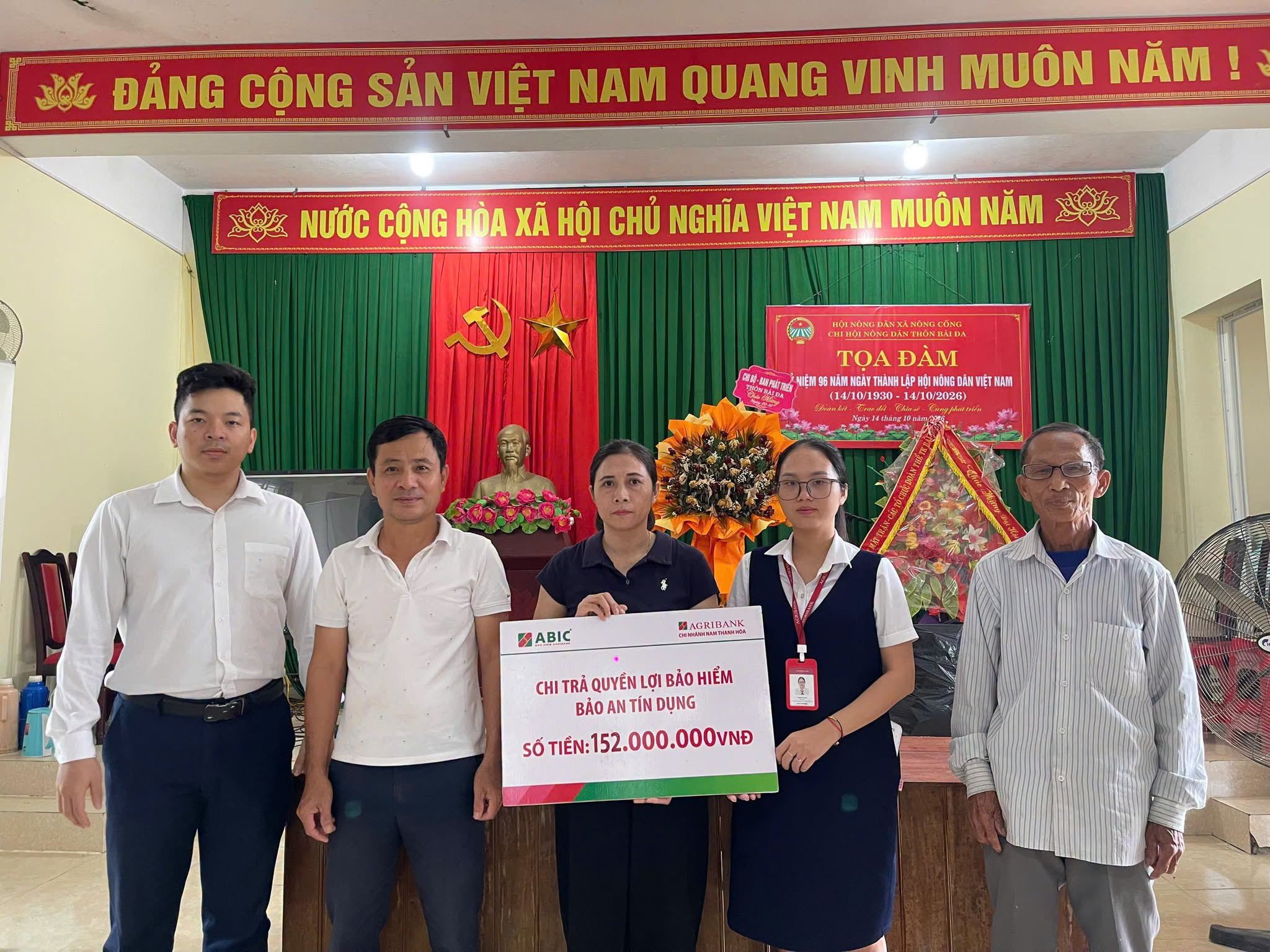 BẢO HIỂM AGRIBANK CHI TRẢ 462 TRIỆU ĐỒNG QUYỀN LỢI BẢO HIỂM CHO KHÁCH HÀNG TẠI THANH HÓA