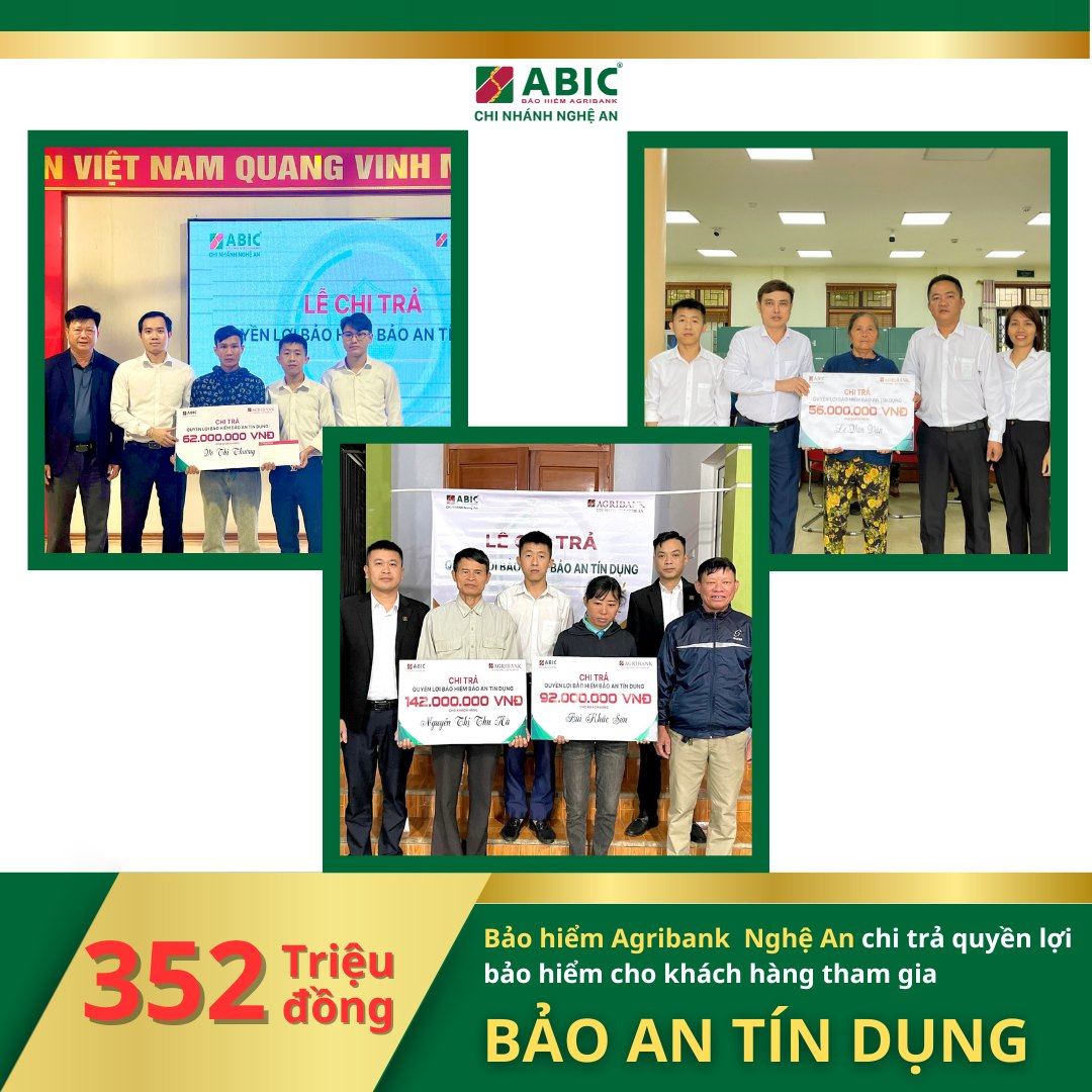 Bảo hiểm Agribank Chi trả Bảo hiểm Tín dụng cho Người Dân Vay Vốn tại Nghệ An