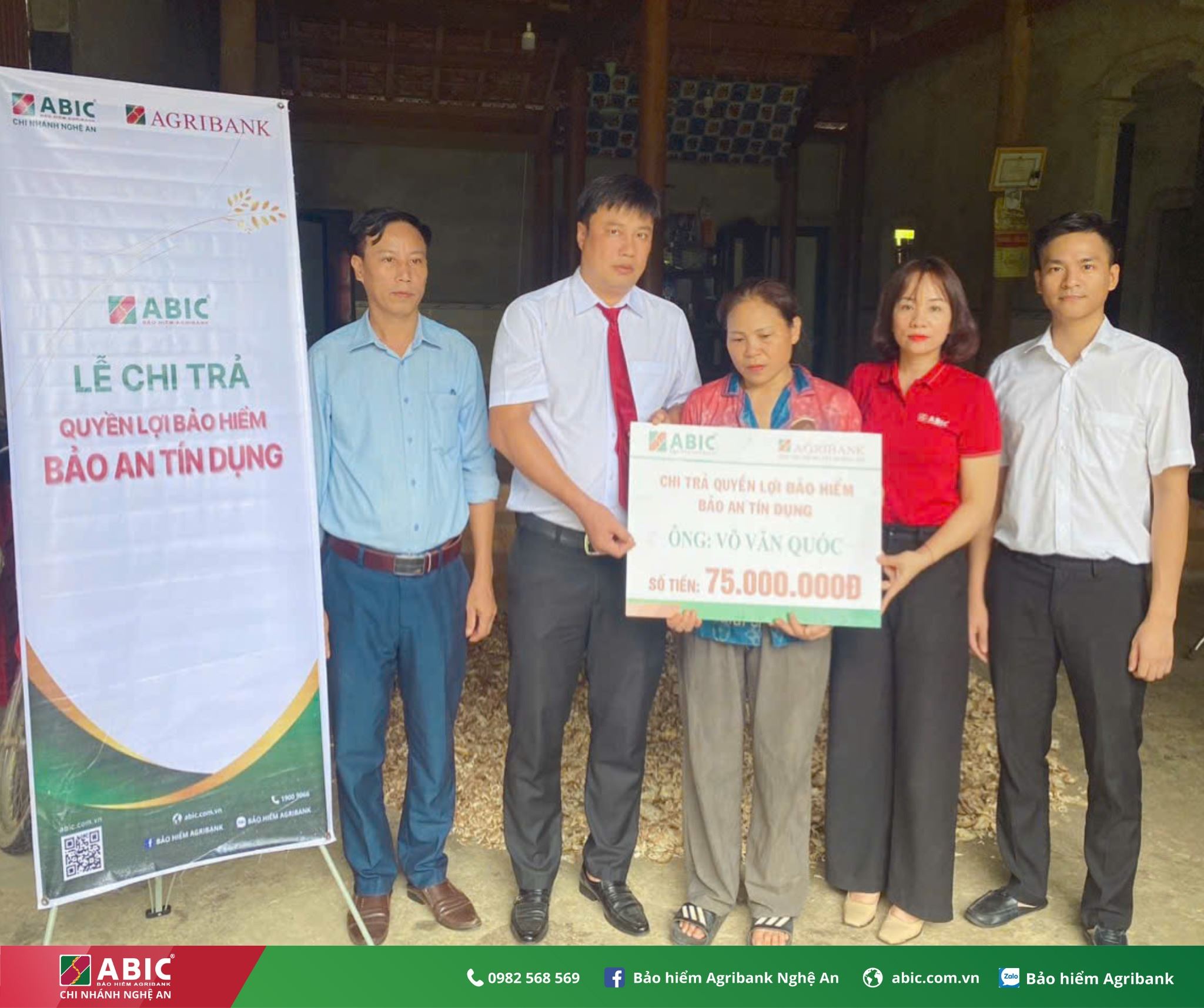 Bảo hiểm Agribank Nghệ An chi trả 75 triệu đồng quyền lợi Bảo an tín dụng cho khách hàng tại Hà Tĩnh