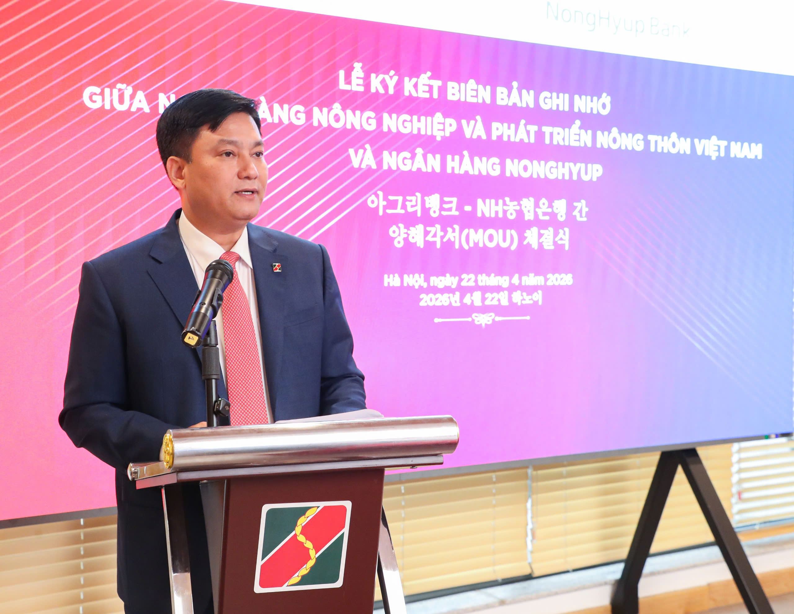 Agribank và NongHyup Bank ký kết Biên bản ghi nhớ, mở rộng hợp tác tài chính nông nghiệp và chuyển đổi số