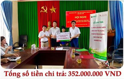 Bảo hiểm Agribank Thanh Hóa chi trả 352 triệu đồng quyền lợi bảo hiểm, tiếp tục đồng hành cùng người nông dân phát triển nông nghiệp bền vững
