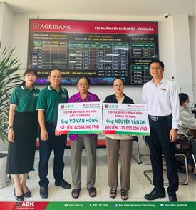 BẢO HIỂM AGRIBANK KIÊN GIANG – PHÒNG KDKV AN GIANG PHỐI HỢP AGRIBANK CHI NHÁNH CHÂU ĐỐC AN GIANG CHI TRẢ QUYỀN LỢI BẢO HIỂM BẢO AN TÍN DỤNG