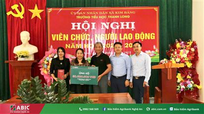 BẢO HIỂM AGRIBANK PHỐI HỢP CÙNG AGRIBANK CHI NHÁNH HÀ NỘI CHUNG TAY HỖ TRỢ CÁC TRƯỜNG HỌC BỊ THIỆT HẠI DO BÃO SỐ 10