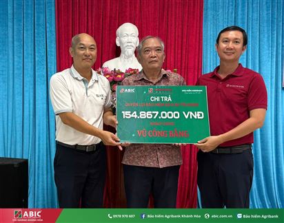 Bảo hiểm Agribank Khánh Hòa chi trả gần 155 triệu đồng quyền lợi Bảo an tín dụng tại Cam Ranh