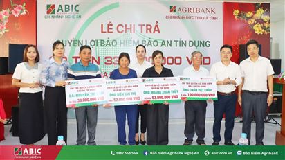 Bảo hiểm Agribank chi trả 335 triệu đồng quyền lợi Bảo an tín dụng cho khách hàng tại Hà Tĩnh