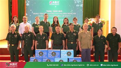 BẢO HIỂM AGRIBANK NGHỆ AN THĂM, TẶNG QUÀ TRI ÂN CÁC THƯƠNG BINH TẠI TRUNG TÂM ĐIỀU DƯỠNG THƯƠNG BINH NGHỆ AN