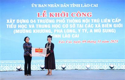 Agribank đồng hành cùng lễ khởi công 4 trường nội trú biên giới Lào Cai và tặng quà cho học sinh khó khăn