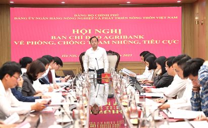 Đảng ủy Agribank triển khai Hội nghị Ban chỉ đạo Agribank về phòng chống tham nhũng, lãng phí, tiêu cực